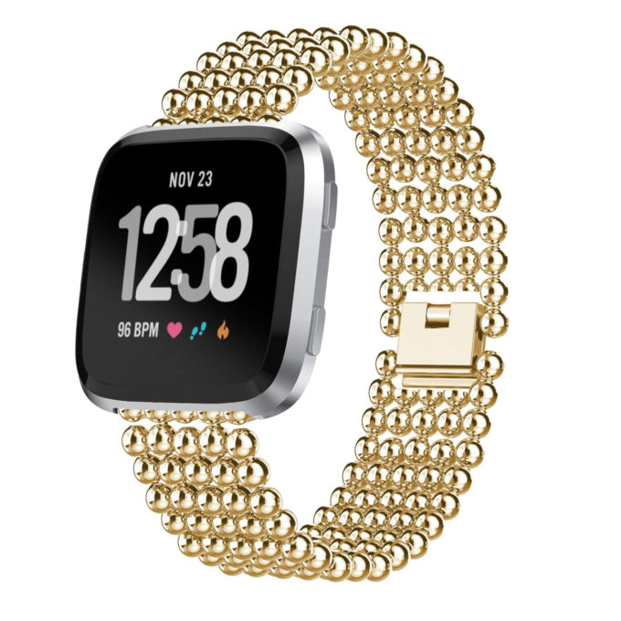 Fb.m53.yg Front Stainless Steel Band Fit Fitbit Versa In Yellow Gold