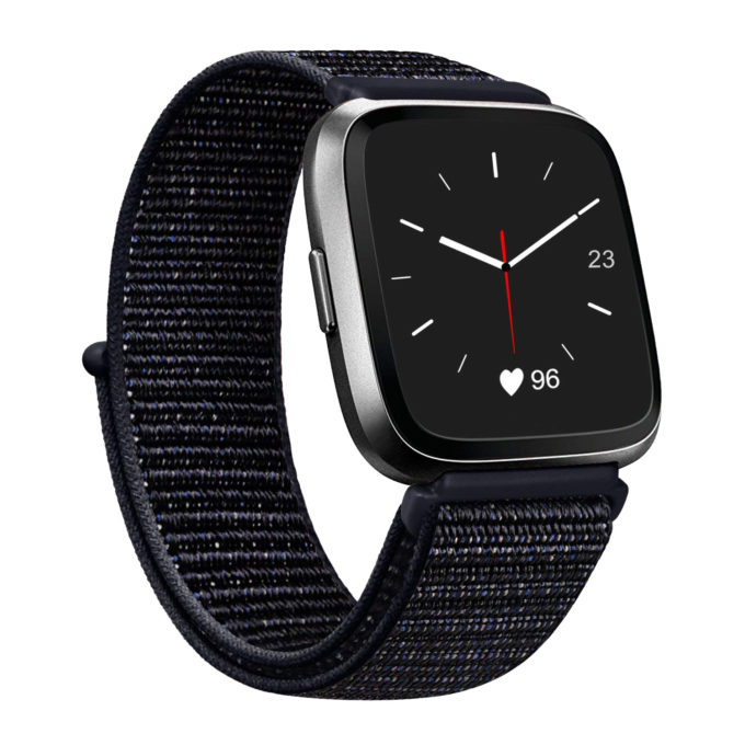 Fb.ny4.1 Front Nylon Strap Fits Fitbit Versa In Black