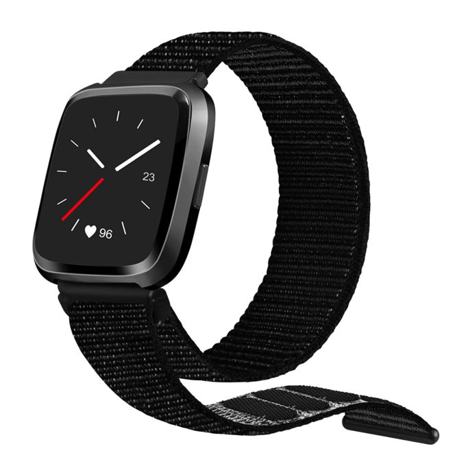 Fb.ny4.1 Side Nylon Strap Fits Fitbit Versa In Black