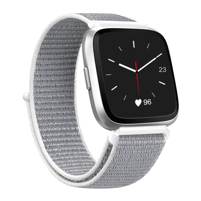 Fb.ny4.22 Front Nylon Strap Fits Fitbit Versa In White