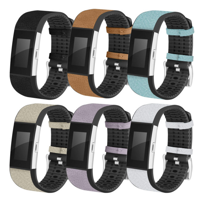 Fb.r26 All Color Leather Strap Fits Fibit Charge 2