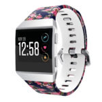 Fb.r29.b Front Peonies Pattern Rubber Strap Fits Fitbit Ionic