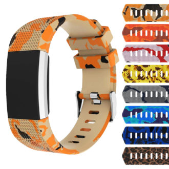 Fb.r30.17 Gallery Silicone Rubber Strap Fit Firbit Charge 2 Tan Camo