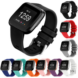 Fr.r31.1 Gallery Silicone Strap Fits Fitbit Versa In Black