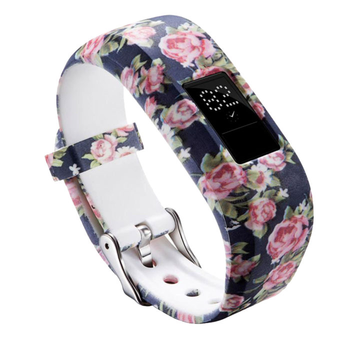 G.r23.f Patterned Silicone Braclet For Garmin Vivofit 3 Peonies