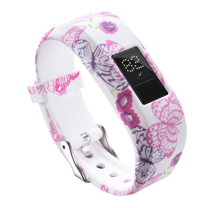 G.r23.i Patterned Silicone Braclet For Garmin Vivofit 3 Pink Butterflies