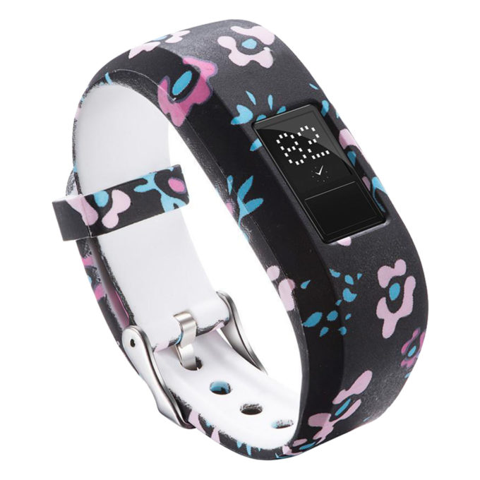G.r23.m Patterned Silicone Braclet For Garmin Vivofit 3 Painted Flowers