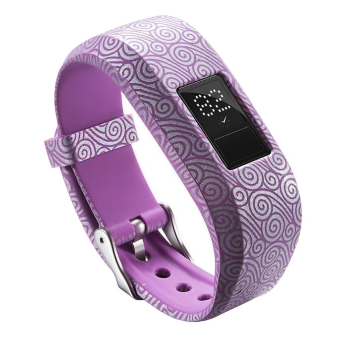 G.r23.t Patterned Silicone Braclet For Garmin Vivofit 3 Purple Swirls