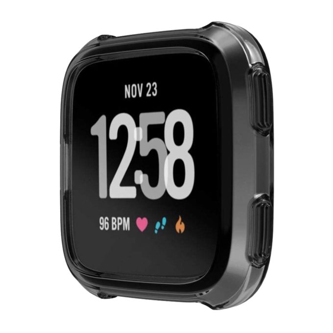 Fb.pc6.1 Front Silicone Shock Proof Case Fits Fitbit Versa In Black