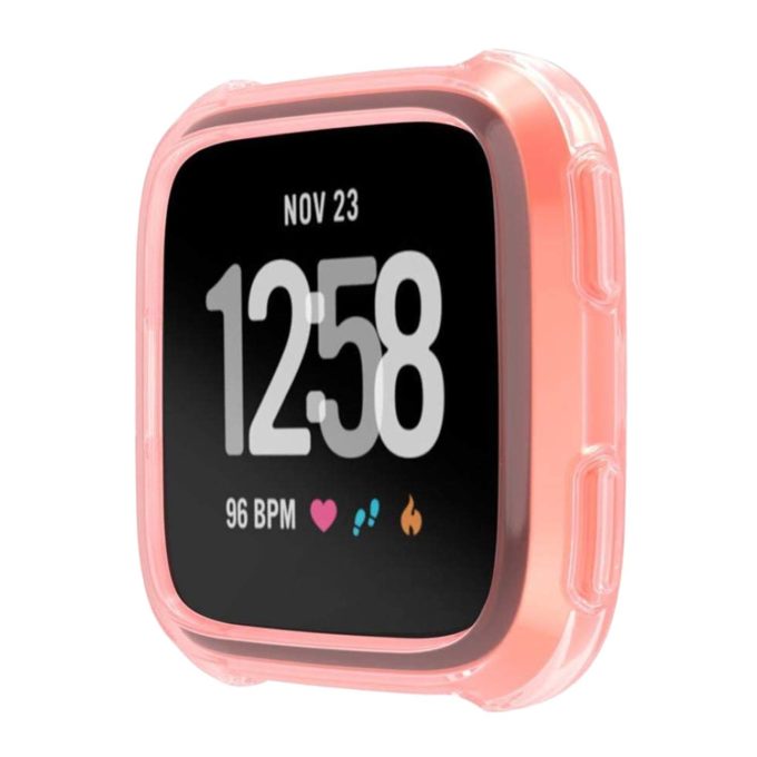 Fb.pc6.13 Front Silicone Shock Proof Case Fits Fitbit Versa In Pink