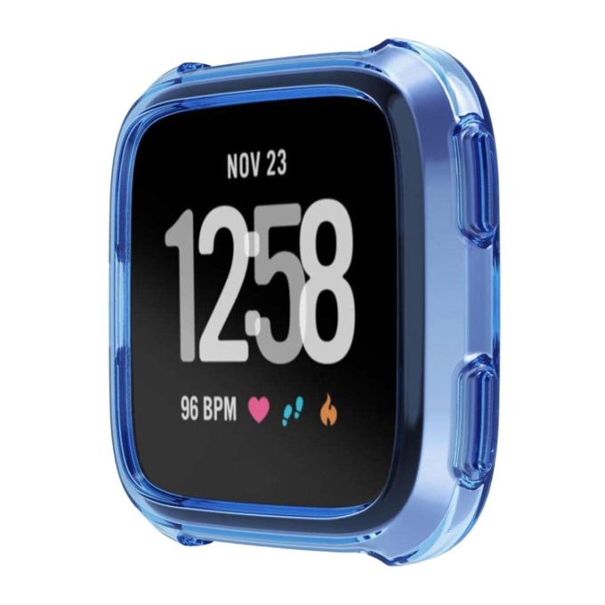 Fb.pc6.5 Front Silicone Shock Proof Case Fits Fitbit Versa In Blue