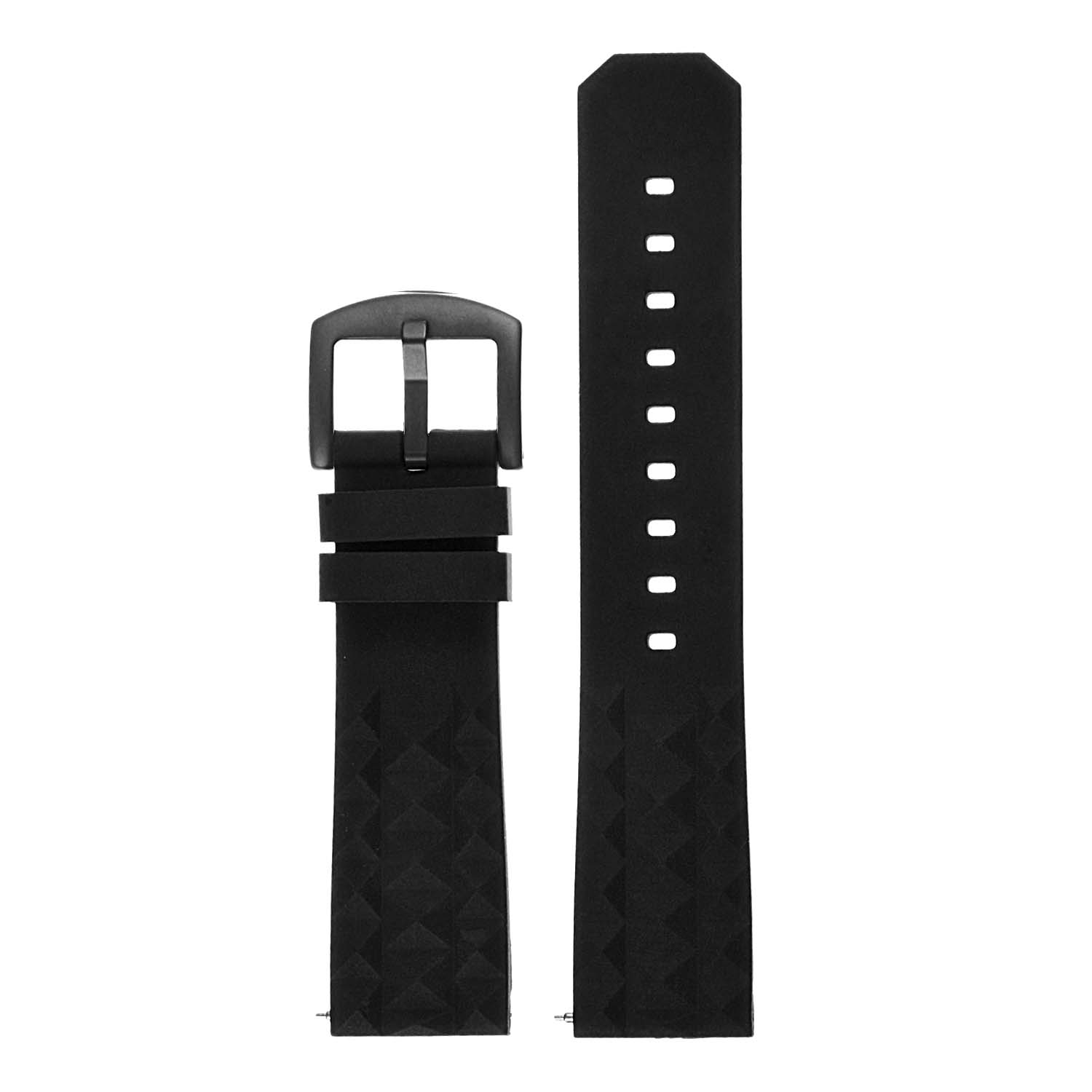 Pu16.1.mb Upright Silicone Rubber Strap With Matte Black Buckle In Black