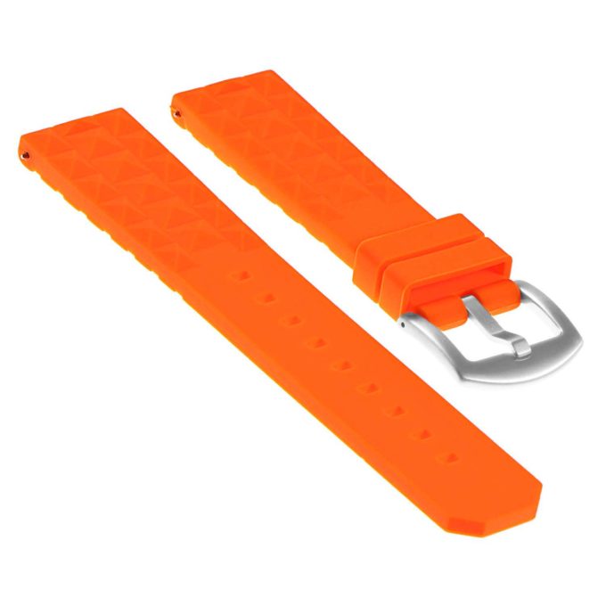 Pu16.12 Angled Silicone Rubber Strap In Orange