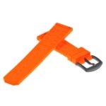 Pu16.12.mb Back Silicone Rubber Strap With Matte Black Buckle In Orange