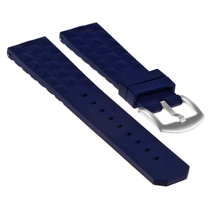 Pu16.5 Angled Silicone Rubber Strap In Dark Blue