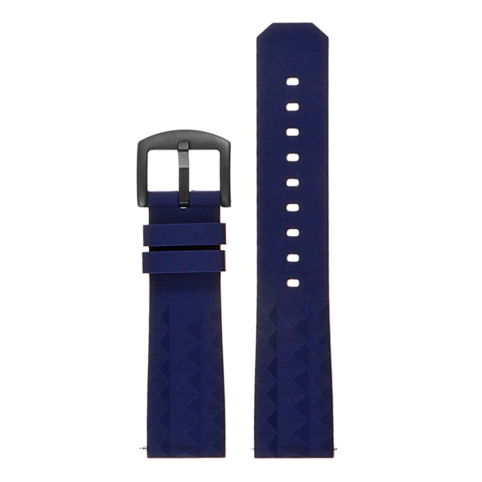 Pu16.5.mb Upright Silicone Rubber Strap With Matte Black Buckle In Dark Blue