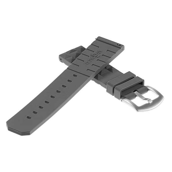 Pu16.7 Back Silicone Angled Rubber Strap In Grey