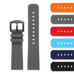 Pu16.7.mb Gallery Silicone Rubber Strap With Matte Black Buckle In Grey