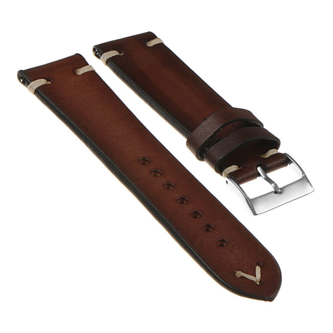 Ks2.2 Angled Vintage Leather Strap In Brown