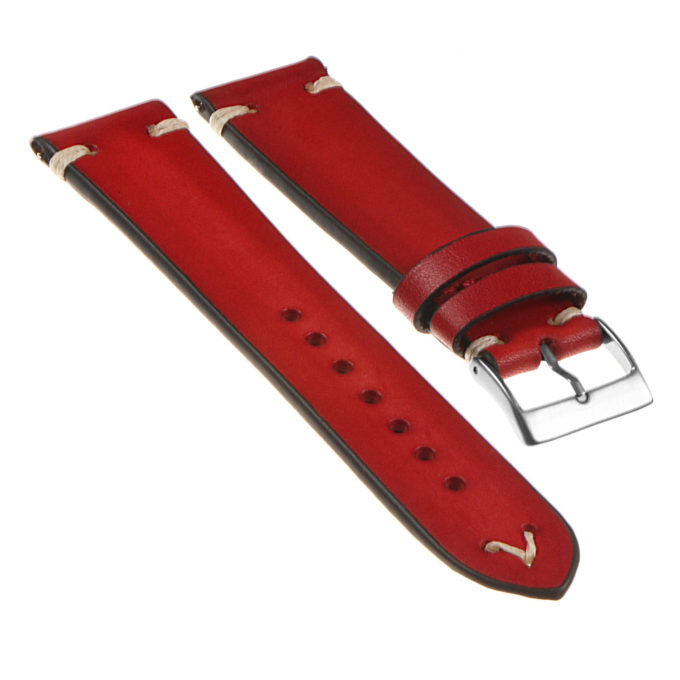 Ks2.6 Angled Vintage Leather Strap In Red
