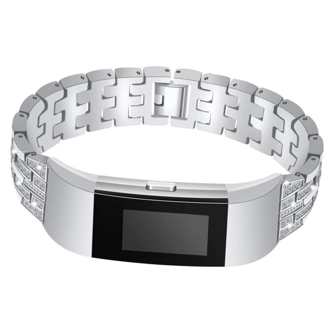 Fb.m56.ss Stainless Steel Bangle Braclet W Rhinestone In Silver