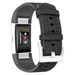Fb.r26.1 Back Leather Strap Fits Fibit Charge 2 In Black