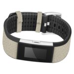 Fb.r26.17 Front Leather Strap Fits Fibit Charge 2 In Beige