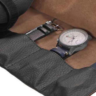 Wr4.1 Leather Watch Roll In Black Pocket Detail