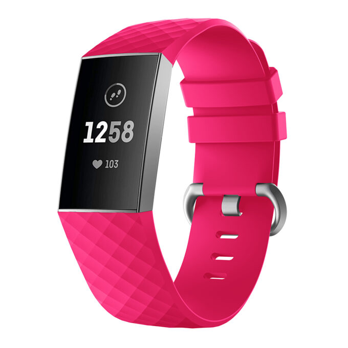Fb.r32.13a Front Rose Silicone Rubber Replacement Watch Band Strap For Fitbit Charge 3
