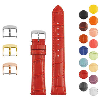st20.6 Gallery Red Womens Crocodile Leather Watch Band Strap