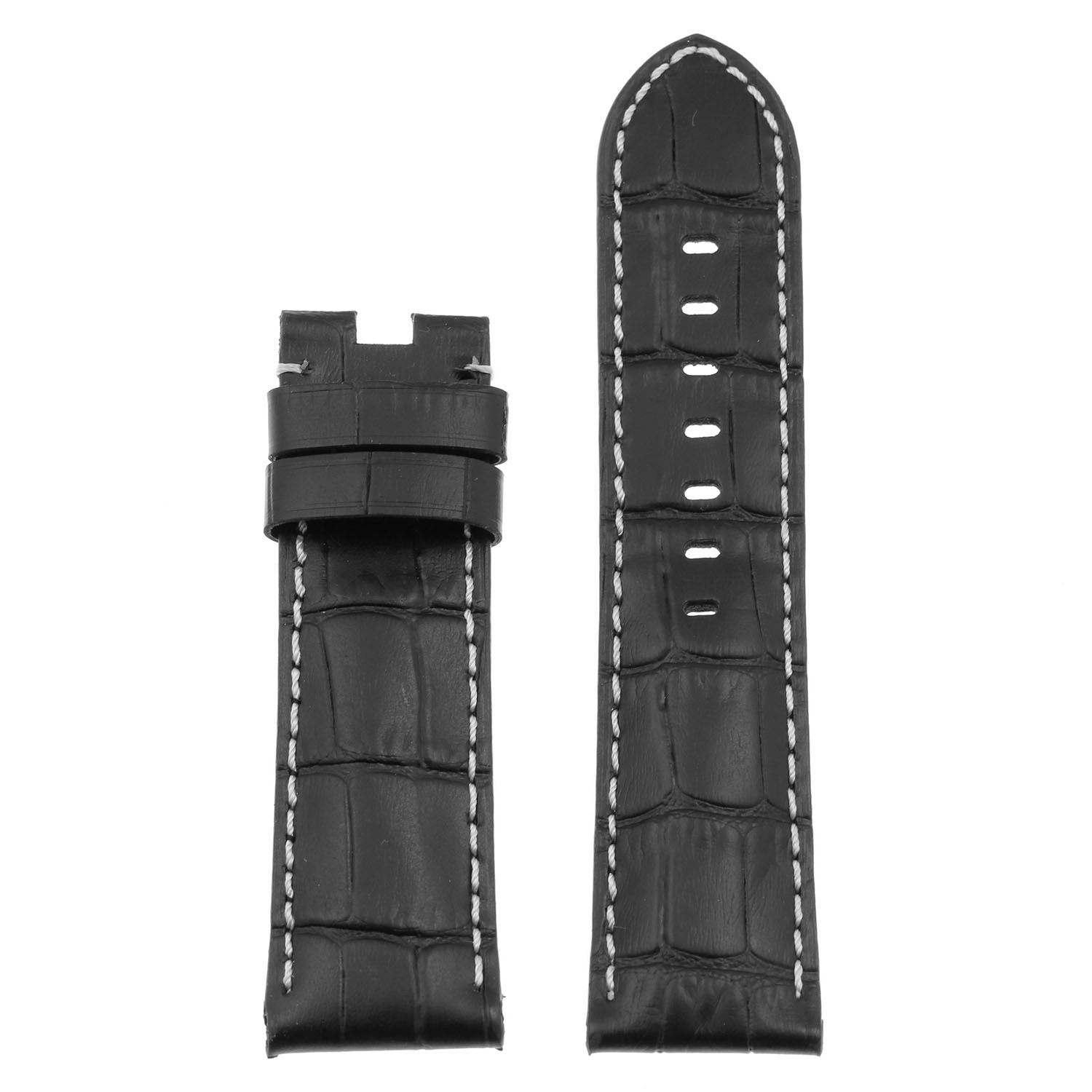 DASSARI Croc Leather Strap for Deployant Clasp | StrapsCo