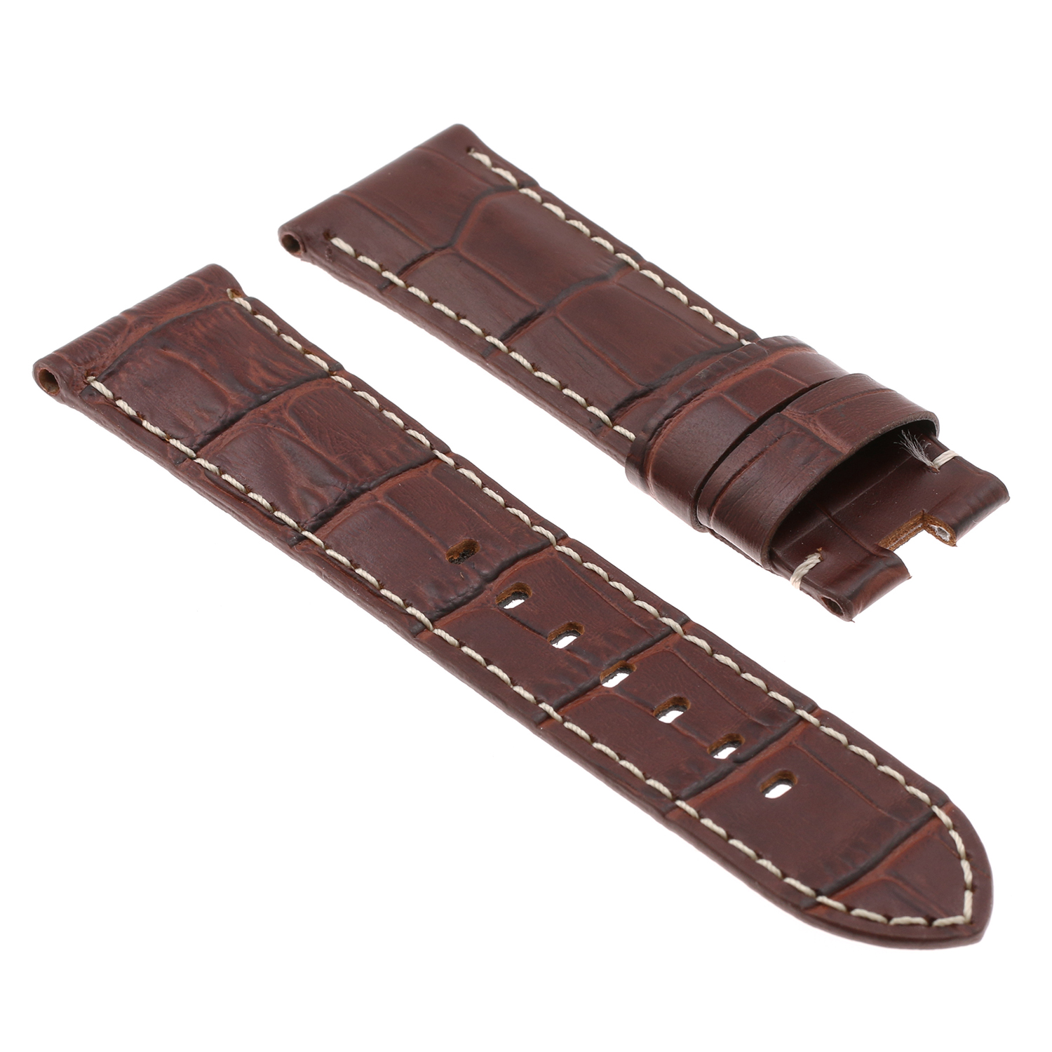 DASSARI Croc Leather Strap for Deployant Clasp | StrapsCo