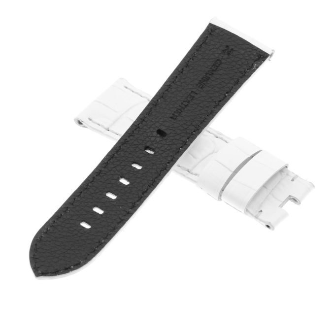 Ps4.22 Back White Croc Leather Panerai Watch Band Strap For Deployant Clasp
