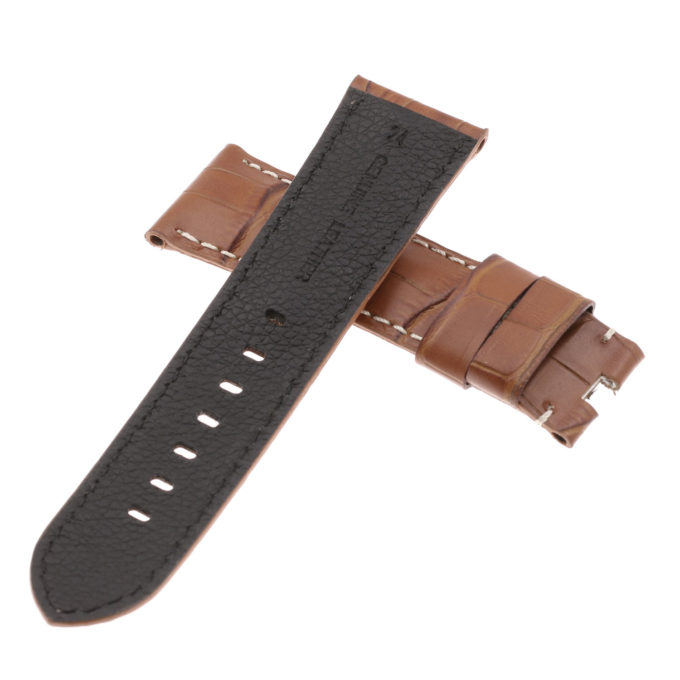Ps4.3 Back Rust Croc Leather Panerai Watch Band Strap For Deployant Clasp