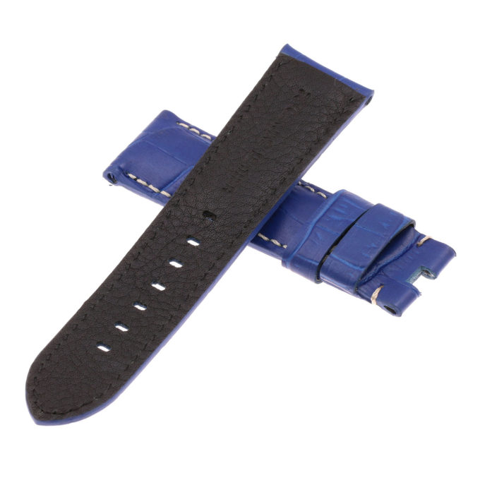 Ps4.5 Back Blue Croc Leather Panerai Watch Band Strap For Deployant Clasp