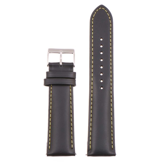 St18.1.10 Up Black & Yellow Padded Smooth Leather Watch Band Strap