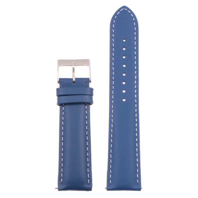 St18.5.22 Up Blue & White Padded Smooth Leather Watch Band Strap