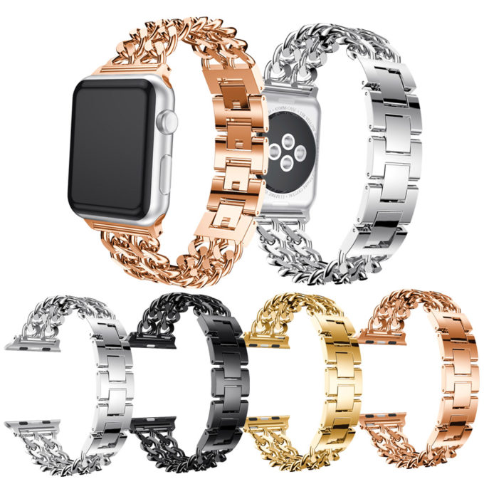 A.m19 All Colour StrapsCo Stainless Steel Link Watch Bracelet Band Strap For Apple Watch Series 1234 38mm 40mm 42mm 44mm