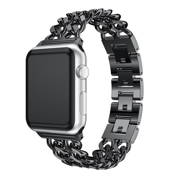 A.m19.mb Main Black StrapsCo Stainless Steel Link Watch Bracelet Band Strap For Apple Watch Series 1234 38mm 40mm 42mm 44mm