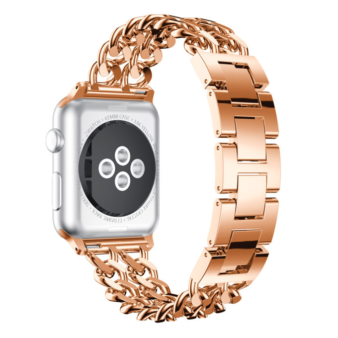 A.m19.rg Back Rose Gold StrapsCo Stainless Steel Link Watch Bracelet Band Strap For Apple Watch Series 1234 38mm 40mm 42mm 44mm