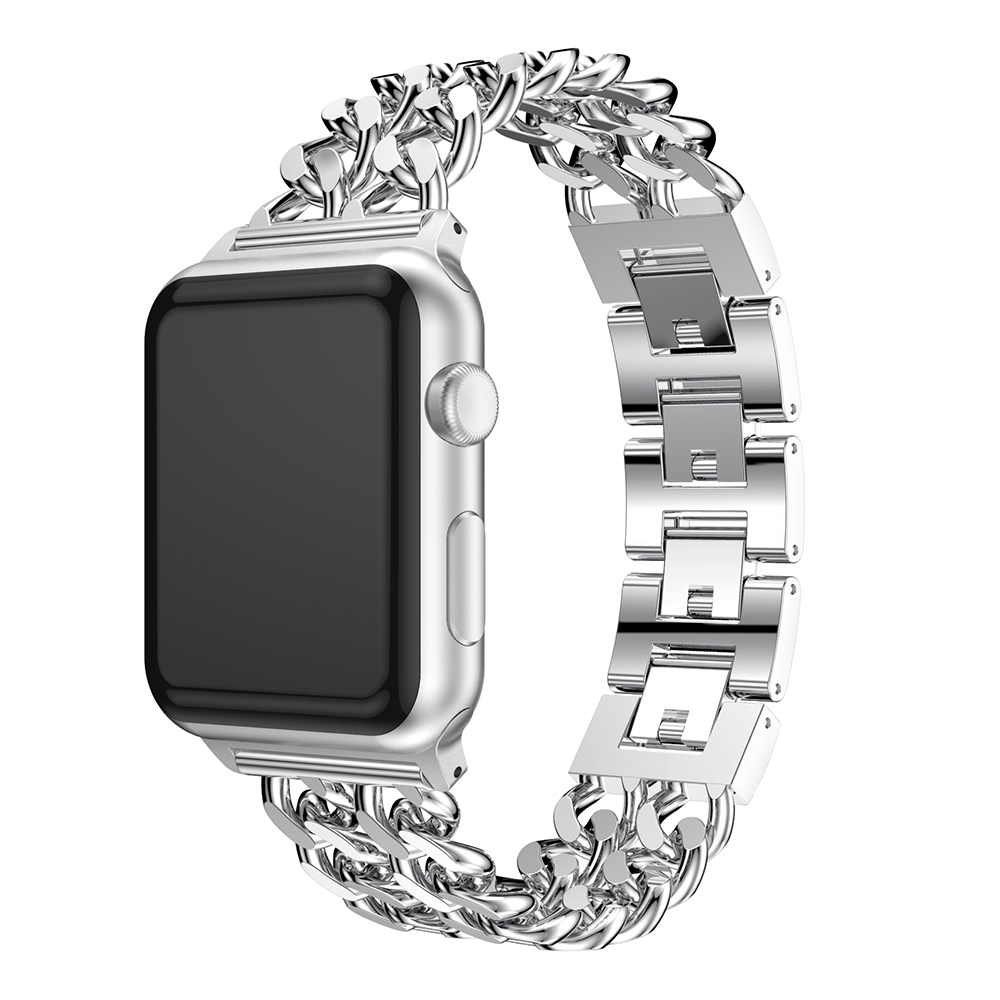 A.m19.ss Main Silver StrapsCo Stainless Steel Link Watch Bracelet Band Strap For Apple Watch Series 1234 38mm 40mm 42mm 44mm