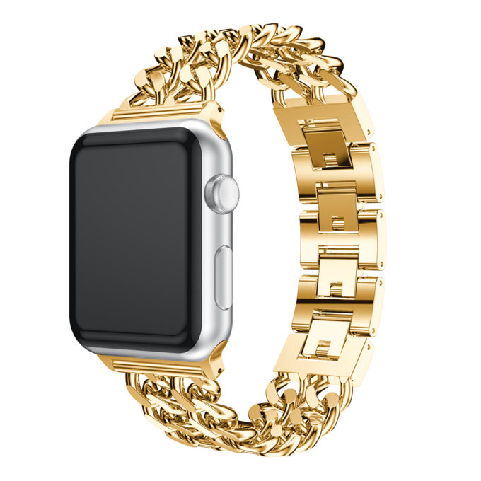 A.m19.yg Main Yellow Gold StrapsCo Stainless Steel Link Watch Bracelet Band Strap For Apple Watch Series 1234 38mm 40mm 42mm 44mm
