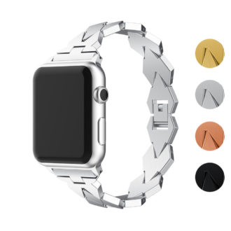 A.m34.ss Gallery Silver StrapsCo Stainless Steel Watch Bracelet Band Strap For Apple Watch Series 4 40mm 44mm