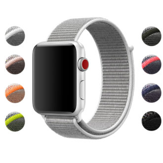 A.ny3.22.7 Gallery White & Grey StrapsCo Woven Nylon Watch Band Strap For Apple Watch Series 123 38mm 42mm