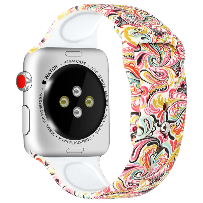 A.r4.c Back Paisley StrapsCo Silicone Rubber Colorful Pattern Watch Band Strap For Apple Watch Series 123 38mm 42mm