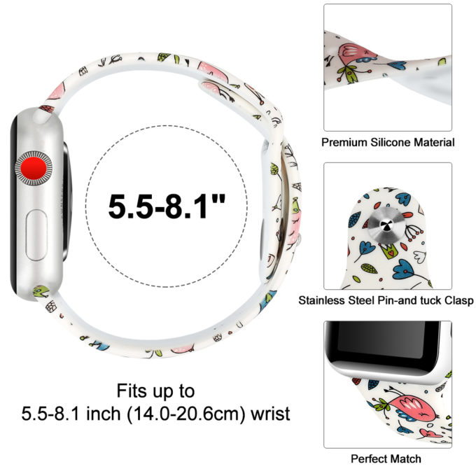 A.r4.g Diagram Cartoon Birds StrapsCo Silicone Rubber Colorful Pattern Watch Band Strap For Apple Watch Series 123 38mm 42mm