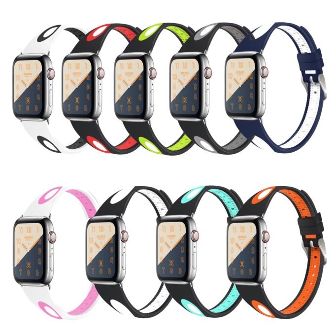 A.r7 All Colour StrapsCo Silicone Rubber Sport Watch Band Strap For Apple Watch Series 4 40mm 44mm