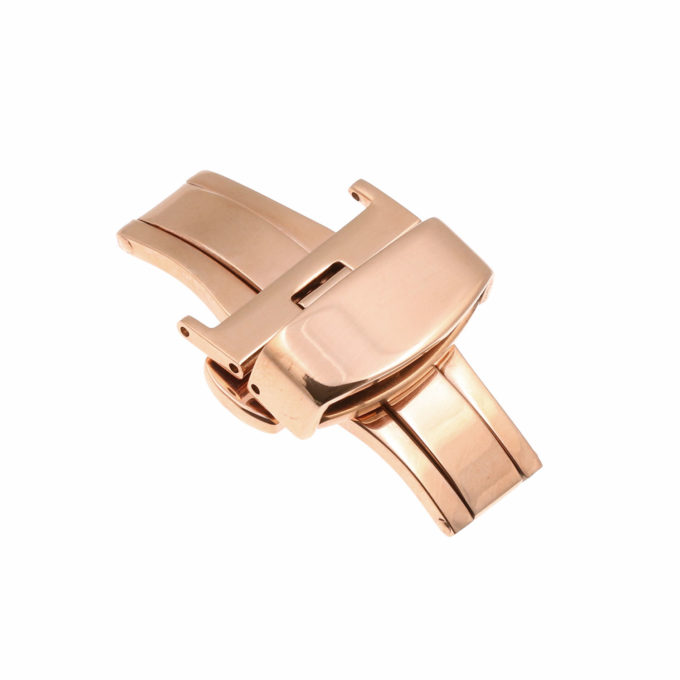Cl6.rg Closed Rose Gold Stainless Steel Double Folding Butterfly Deployant Deployment Clasp