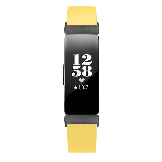 Fb.l31.10.mb Up Yellow With Black Buckle StrapsCo Double Wrap Around Leather Watch Band Strap With Black Buckle For Fitbit Inspire & Inspire HR