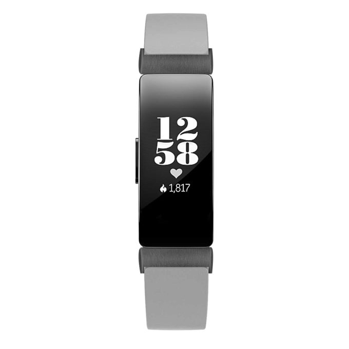 Fb.l31.7.mb Up Grey With Black Buckle StrapsCo Double Wrap Around Leather Watch Band Strap With Black Buckle For Fitbit Inspire & Inspire HR